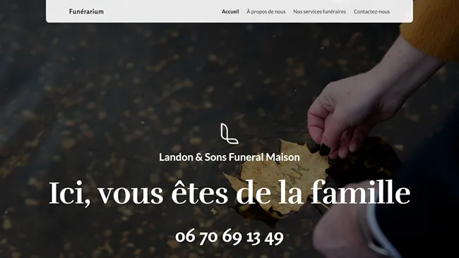 Aperçu du template Funérarium